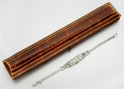 Lot 154 - Platinum and Diamond Wristwatch