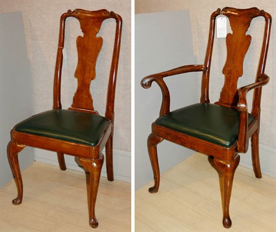 Lot 4378 - Set of Twelve Queen Anne Style Walnut Dining...