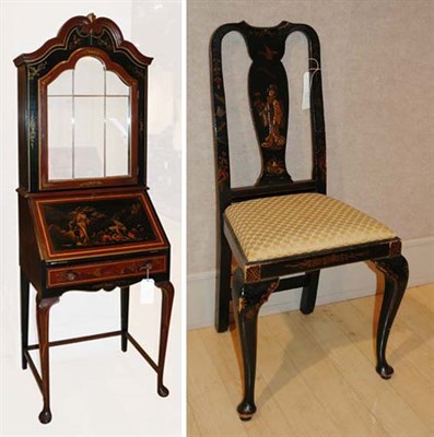 Lot 4234 - Queen Anne Style Chinoiserie Decorated Painted...