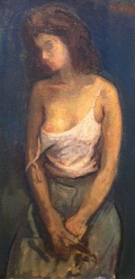 Lot 3082 - Moses Soyer American, 1899-1974 WOMAN IN A...
