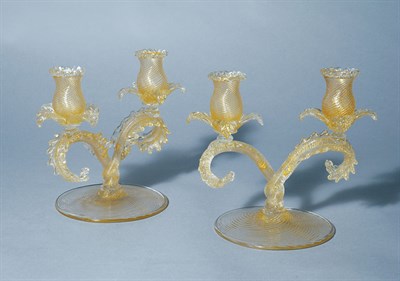 Lot 163 - Pair of Venetian Art Nouveau Style Hand Blown...