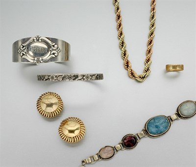 Lot 80A - Group of Assorted Gold and Metal Jewelry