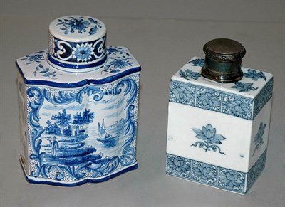 Lot 620A - Dutch Delft Tea Caddy; Together with a Meissen...