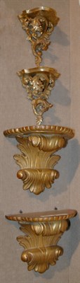 Lot 3324 - Pair of Continental Rococo Style Gilt-Wood...