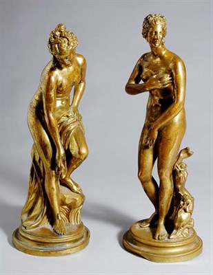 Lot 2101 - Two Gilt-Bronze Figures of Female Bathers One...