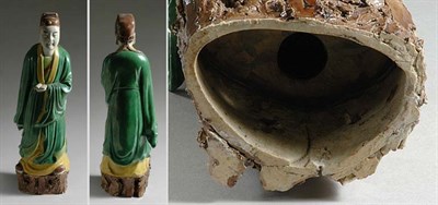 Lot 1337 - Chinese Glazed Biscuit Figure of an Official...