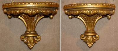 Lot 3432 - Pair of Georgian Style Gilt-Wood Wall Brackets...