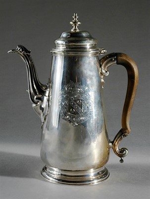 Lot 370 - George II Silver Coffee Pot Lewis Dupont,...