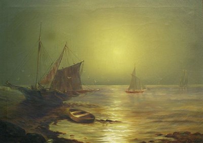 Lot 3080 - H.A. Shilling 20th Century HAZY COASTAL SUNSET...