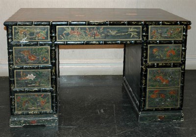 Lot 3184 - Georgian Style Gilt Decorated Black Lacquered...