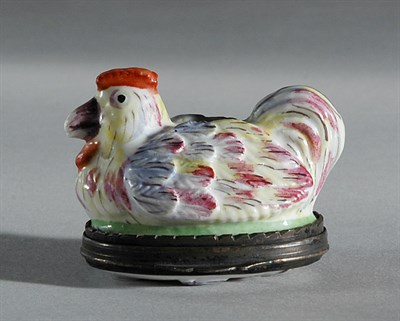 Lot 333 - English Porcelain Chicken-Form Snuff Box...