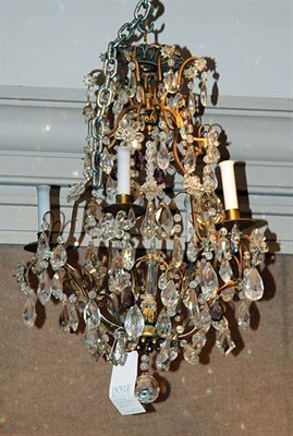 Lot 3508 - Louis XV Style Gilt-Metal and Glass Four Light...