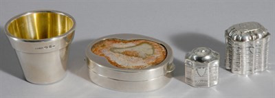 Lot 3363 - Three Silver Boxes and a Silver Flower Pot...