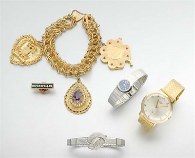 Lot 78 - Group of Gold and Gold-Filled Wristwatches and Jewelry