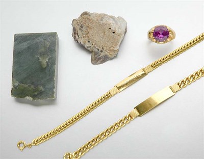 Lot 142 - Group of Gold Jewelry and Two Rocks