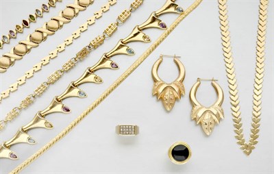 Lot 92 - Large Assorted Group of Gold and Metal Jewelry