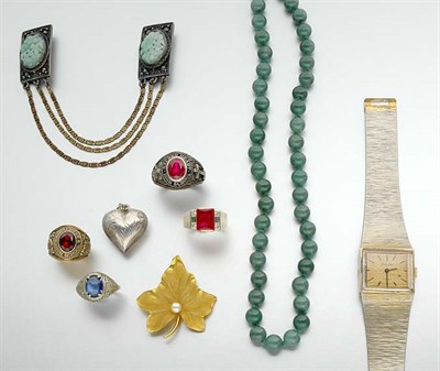 Lot 84 - Gold, Coral and Pearl Pendant and Assorted Costume Jewelry