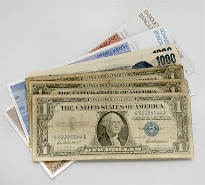 Lot 97 - Group of Assorted U.S. and Foreign Paper Currency and Silver Certificates