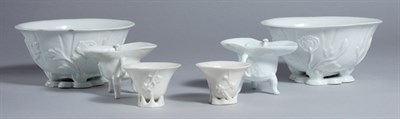 Lot 1099 - Group of Six Chinese Blanc de Chine Articles...