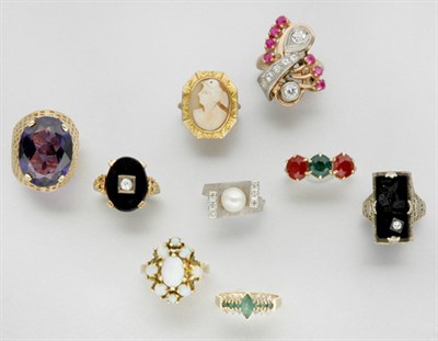 Lot 8A - Group of Assorted Gem-Set Rings