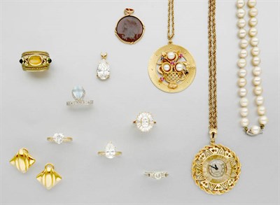 Lot 13A - Group of Assorted Gold and Metal Jewelry