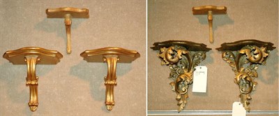 Lot 482 - Pair of Rococo Style Gilt-Wood Wall Brackets;...