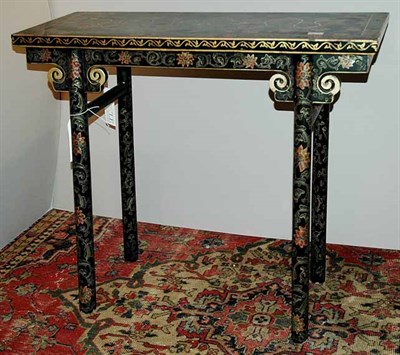 Lot 459 - Asian Style Gilt Decorated and Black Painted...