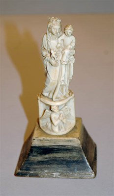 Lot 240A - Franco-Flemish Carved Ivory Figure of Madonna...