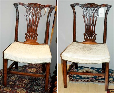 Lot 2452 - Pair of George III Mahogany Side Chairs Late...