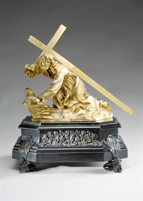 Lot 2136 - Italian Gilt-Bronze Figure of Christ Carrying...