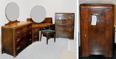 Lot 1088 - Art Deco Mahogany Bedroom Suite Huntley...