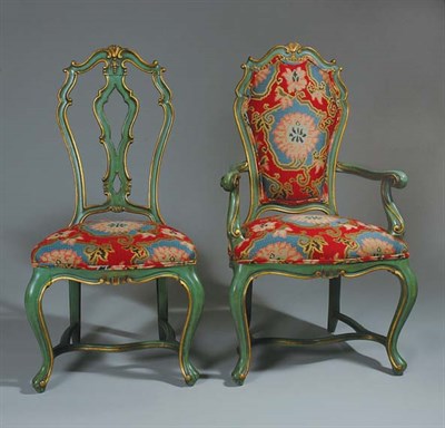 Lot 3230 - Set of Ten Venetian Rococo Style Parcel Gilt...