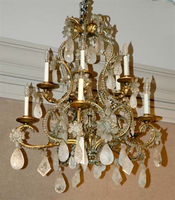 Lot 359 - Louis XV Style Gilt-Metal, Cut Glass and Rock...