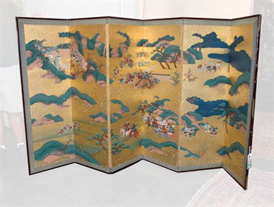 Lot 123 - Kano School Six-Panel Screen Height 54 inches,...