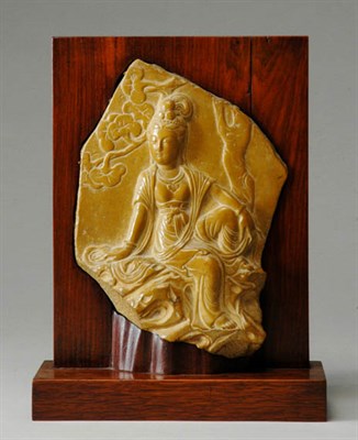 Lot 1186 - Chinese Carved and Polished Sandstone Panel...
