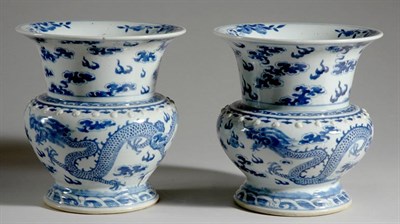 Lot 1222 - Pair of Chinese Blue and White Porcelain...