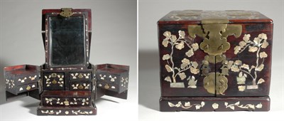 Lot 1240 - Chinese Mother-of-Pearl Inlaid Wood Jewelry...