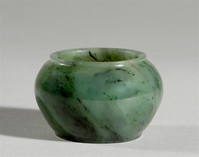 Lot 1229 - Chinese Spinach Jade Miniature Jarlet Of ovoid...