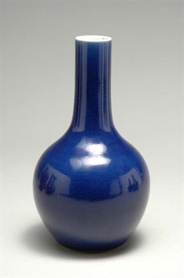Lot 1423 - Chinese Blue Glazed Porcelain Bottle Vase 18th...