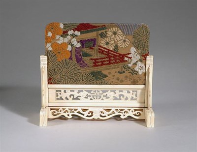 Lot 1394 - Chinese Ivory Stand Early 19th century With a...