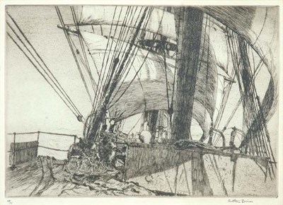 Lot 3098 - Arthur Briscoe FURLING THE FORESAIL; MENDING...