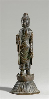 Lot 1401 - Chinese Bronze Buddha 19th Century Standing on...