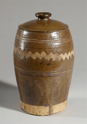 Lot 1026 - Japanese Brown Glazed Pottery Jar 18th Century...