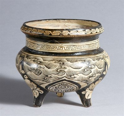 Lot 1131 - Chinese Cizhou Censer Song Dynasty Raised on...