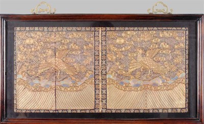 Lot 1089 - Pair of Chinese Rank Badges 19th Century Gold...
