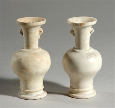 Lot 1195 - Two Chinese White Glazed Pottery Vases Tang...