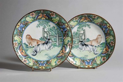 Lot 1129 - Pair of Chinese Enameled Dishes Early 20th...