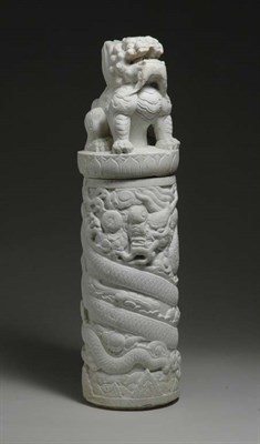 Lot 1342 - Chinese White Marble Pillar Post Qing Dynasty...