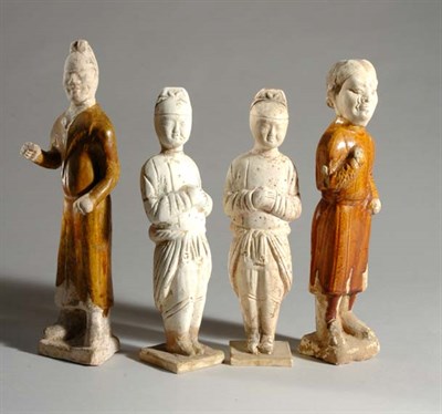Lot 1187 - Four Chinese Pottery Figures Tang Dynasty...