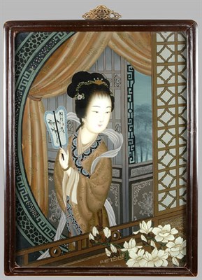 Lot 1098 - Chinese Reverse Painting on Glass Early 20th...